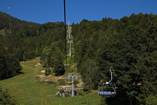 Chair lift on Schneeberg at Puchberg am Schneeberg in Lower Austria,Austria,Europe
