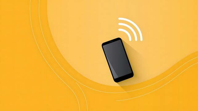 Minimal digital payment background with smartphone silhouette, contactless symbol, subtle transaction lines and generous negative space, clean modern advertising design