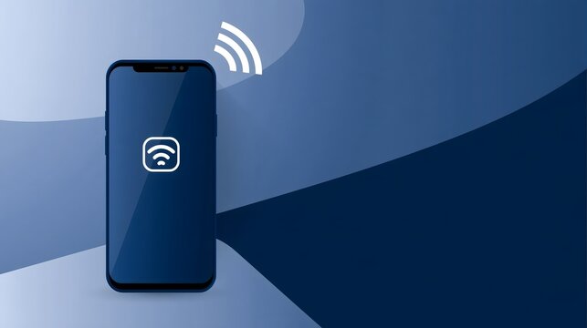 Minimal digital payment background with smartphone silhouette, contactless symbol, subtle transaction lines and generous negative space, clean modern advertising design