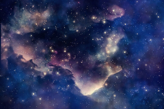Stunning deep space nebula background featuring millions of twinkling stars colorful gas clouds and distant galaxies Perfect for sci fi projects cosmology websites and inspirational presentations