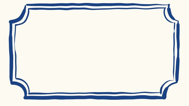 Doodle blue frame border vintage hand drawing animation stop motion