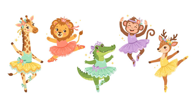 Cute Animals Dancing Ballet in Tutus.