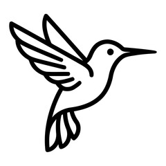 Obraz premium Flying hummingbird or swallow line art icon