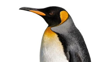 Obraz premium King penguin with black head and orange beak, isolated on transparent background