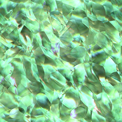 seamless abstract vibrant green jade faceted crystal shards texture with translucent mineral glow for 3d material, game design, fantasy environments, and background. © Edwin