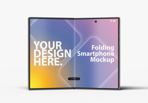 Folding Smartphone Screen Mockup for App and wallpaper design presentation