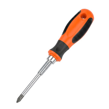Orange and black screwdriver with metallic tip