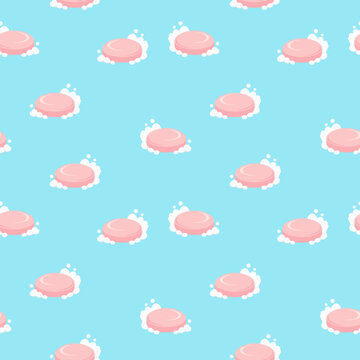 Cute Soap Pattern Background for Hygiene and Bathing Designs