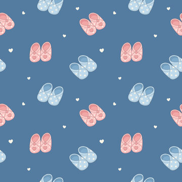 Cute Baby Footwear Pattern with Heart Motifs