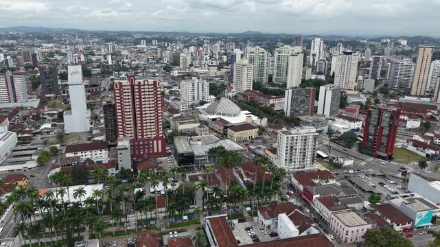 Vista A&eacute;rea da cidade de Joinville, Santa Catarina, Brasil. 
