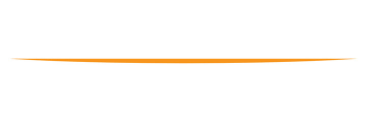 Obraz premium Minimalist orange horizontal line with tapered ends isolated on transparent background