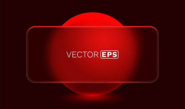 Sleek red glassmorphism banner with a translucent effect and glowing red circle.