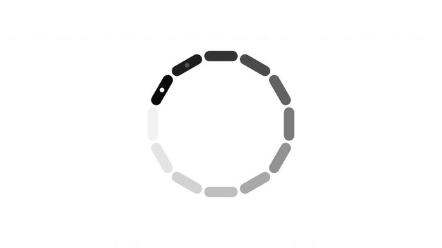 Minimal Circular Loading Spinner Animation with Dashed Progress Ring for Web and App Interfaces