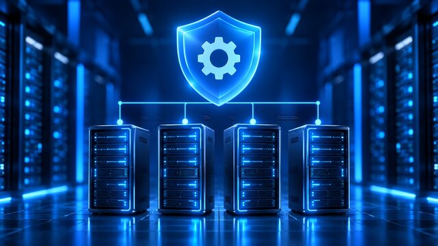 Data center server infrastructure protected by automated security firewall and system configuration