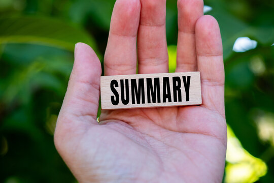 Summary word text concept photo