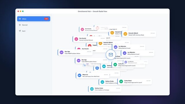 Email Notification Radial Burst Concept