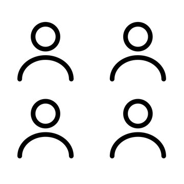 Four User Avatar Profiles Line Art Icon Vector Transparant