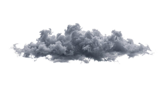 Gray cumulus cloud isolated weather on isolated background