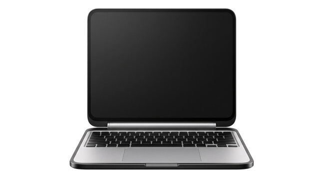 Modern tablet with keyboard case open on isolated background