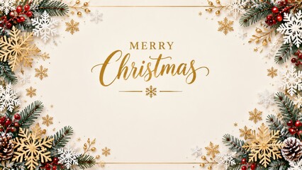 Obraz premium Merry Christmas Design Featuring Decorations and Festive Elements for Holiday Celebration