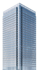 Fototapeta premium Sleek glass skyscraper with isolated on png transparent background