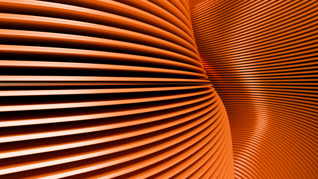 Orange curved lines creating an abstract textured pattern illustration