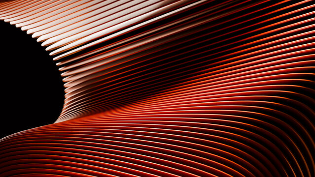 Abstract flowing curved lines digital illustration