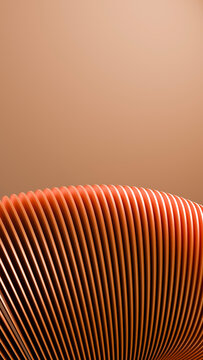 Orange abstract curved fins pattern close-up illustration