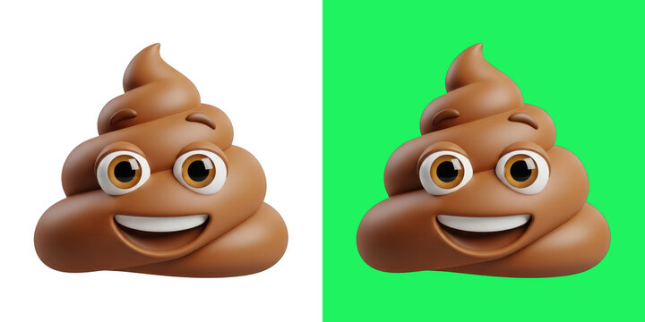 Smiling poop emoji 3D character