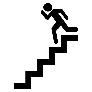 Emergency exit running man stairs icon