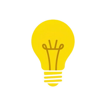 Yellow Light Bulb Design Element Transparent Background