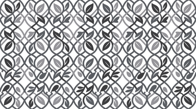 Seamless floral vector pattern with interwoven leaves and looping vines on a white background