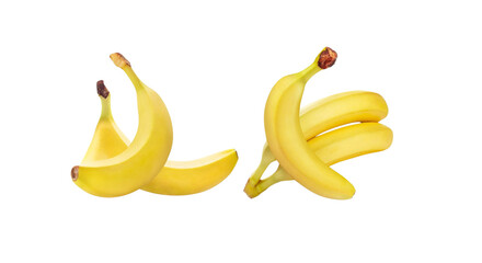 Fresh yellow bananas and bunch of bananas isolated on black background © SpectraFocus