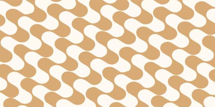 Seamless wavy pattern in beige and light gray, abstract geometric wave background for wallpaper, textile, or vector design.