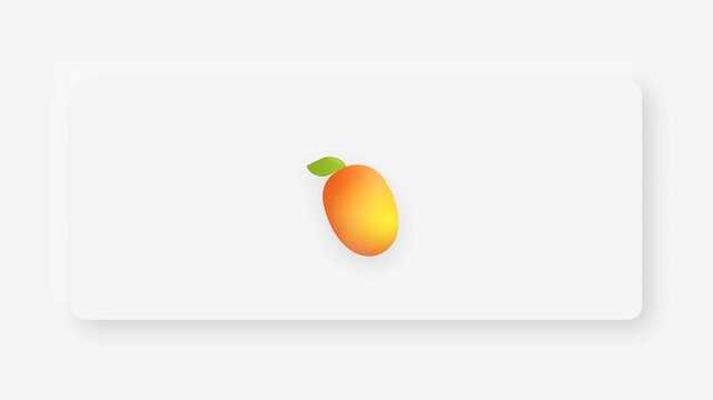 Minimalist orange fruit icons on white rectangular card grid