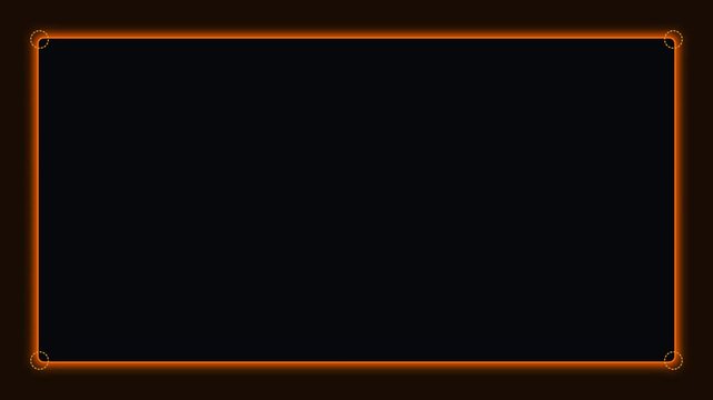 Glowing orange rectangular frame with rounded corners and selection points on a dark background, perfect for technology, gaming, or futuristic design elements.