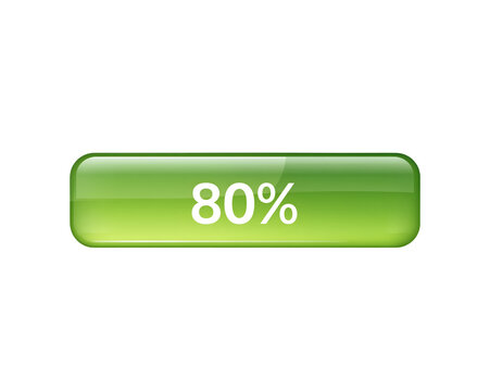 80% green glossy button