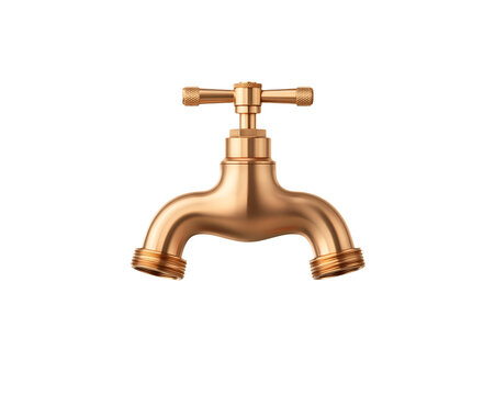 Classic brass tap isolated