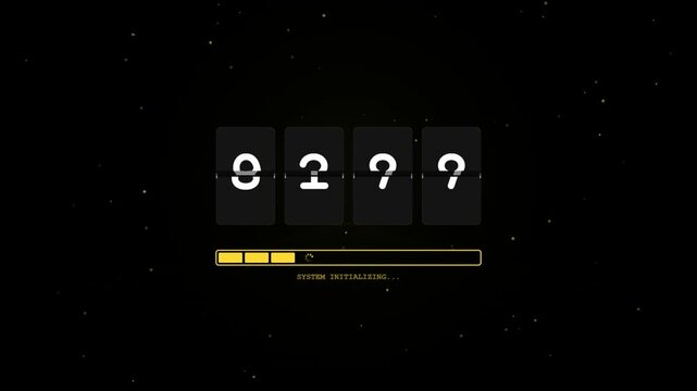 New year 2025 countdown timer with loading progress bar on dark background for celebration