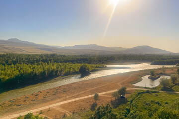 Valley and Kura river near Gori Shida Kartli in summer Georgia © millaf (Nemchinova)