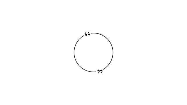 Minimalist Circle Quote Graphic Design Element Simple Black Quotation Marks Frame Abstract