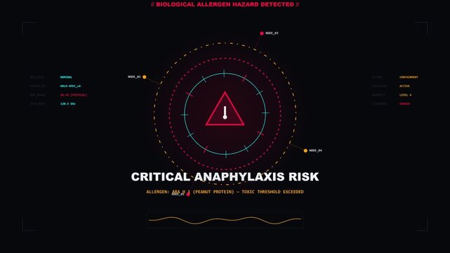 Warning triangle centered screen with perimeter nodes