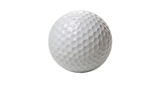 Classic white dimpled dimple golf ball sports recreation gaming equipment isolated on transparent background