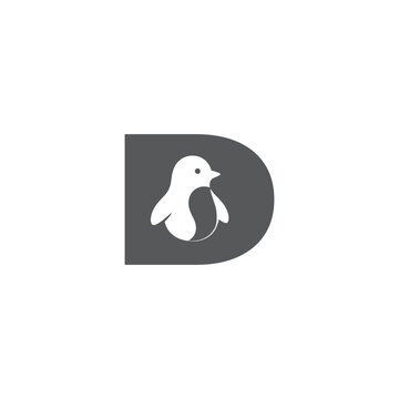 Creative Penguin D Logo Design.	