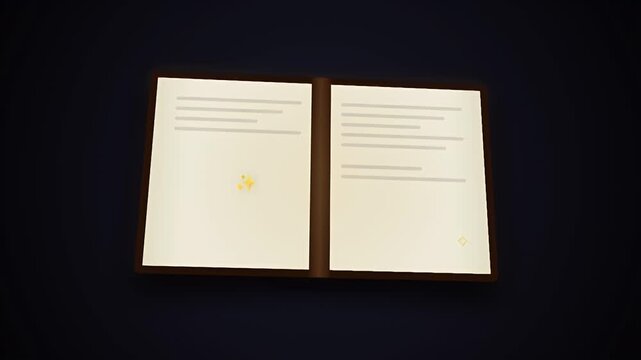 Open document folder lying on dark background