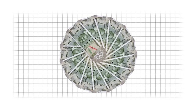 Indian Rupee Note Specimen Copy Carousel Roatation Seamless 4K 60fps Video