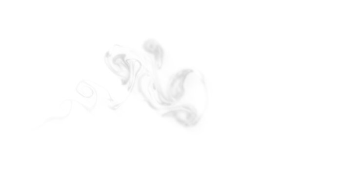 Realistic white cloud isolated on transparent background. Vector smoke or fog overlay effect