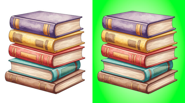 Colorful stack of books flat design