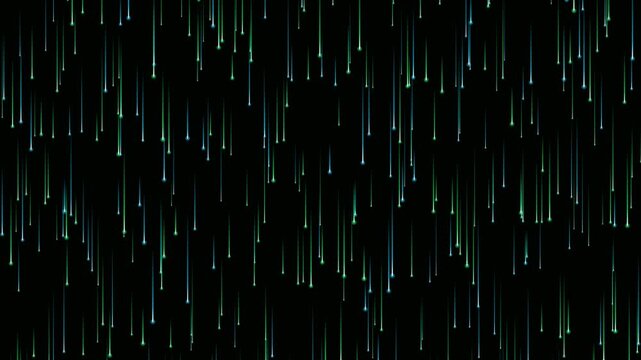 Seamless looping ultra hd falling vertical digital data rain trails. Perfect for cyber security technology hacking programming and futuristic sci fi computer video backgrounds.