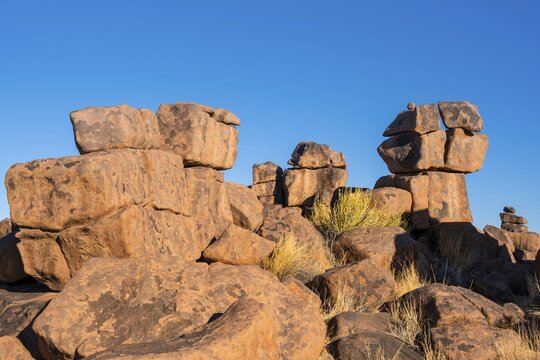 Stacked red rocks, rock formations, Giants Playground, Keetmanshoop, Namibia